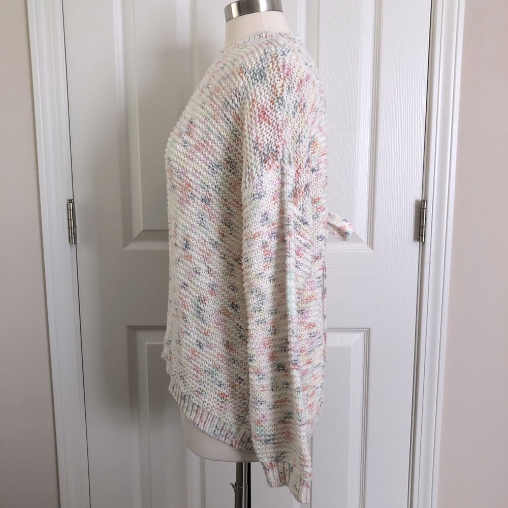 Aerie Open Tie Back Multicolored Knit Crew Neck Pullover Sweater Size Small NWT - Picture 4 of 11